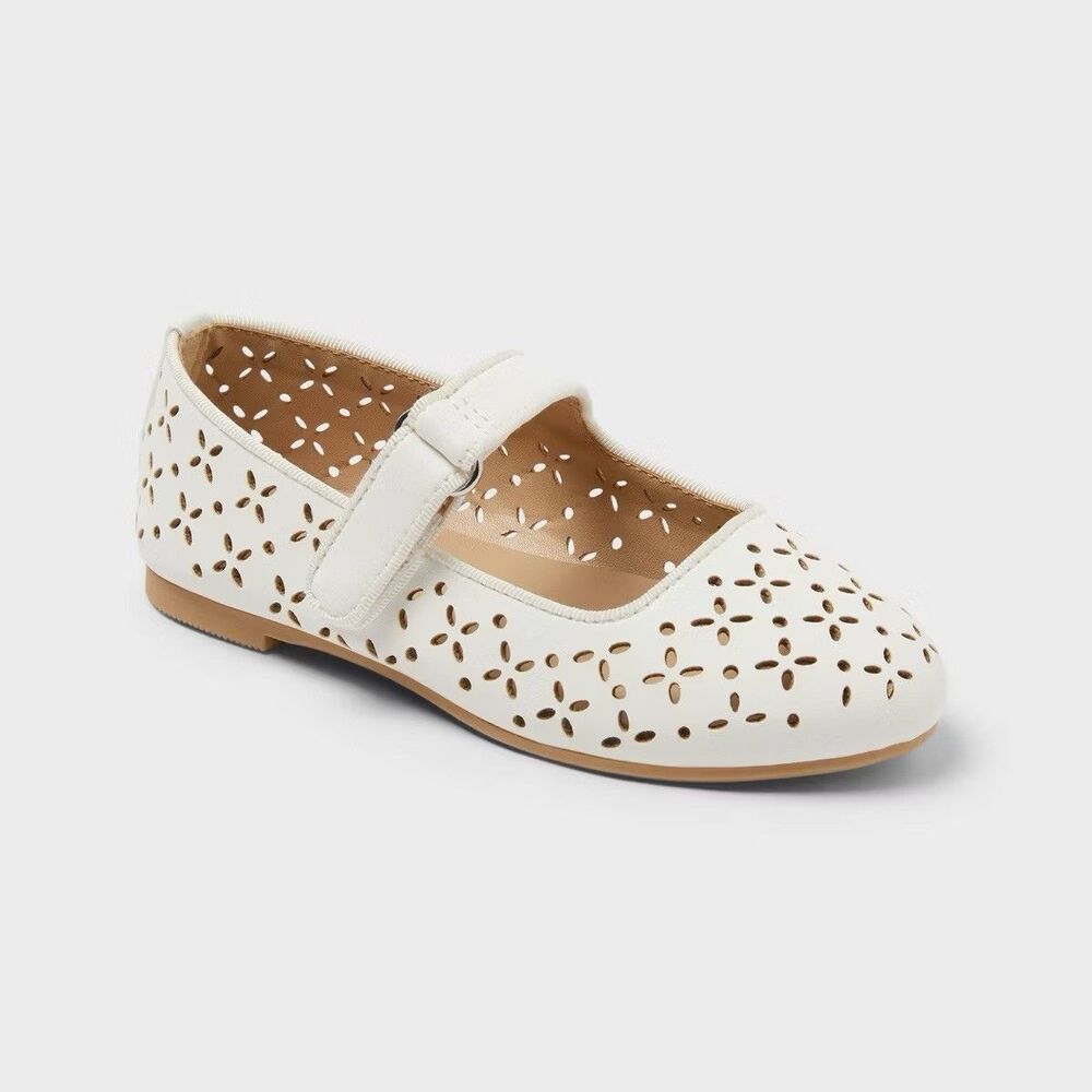 Cat & Jack Girls White Mary Jane Shoes Size 5T New - Picture 2 of 16